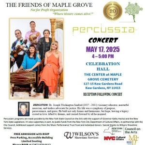 Percussia to Present ESSENTIAL FOODS Concert At Maple Grove Cemetery's Celebration Hall