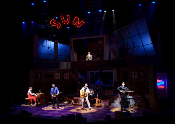 The cast of Million Dollar Quartet, directed by Hunter Foster. Photo by Huth Photogra Photo