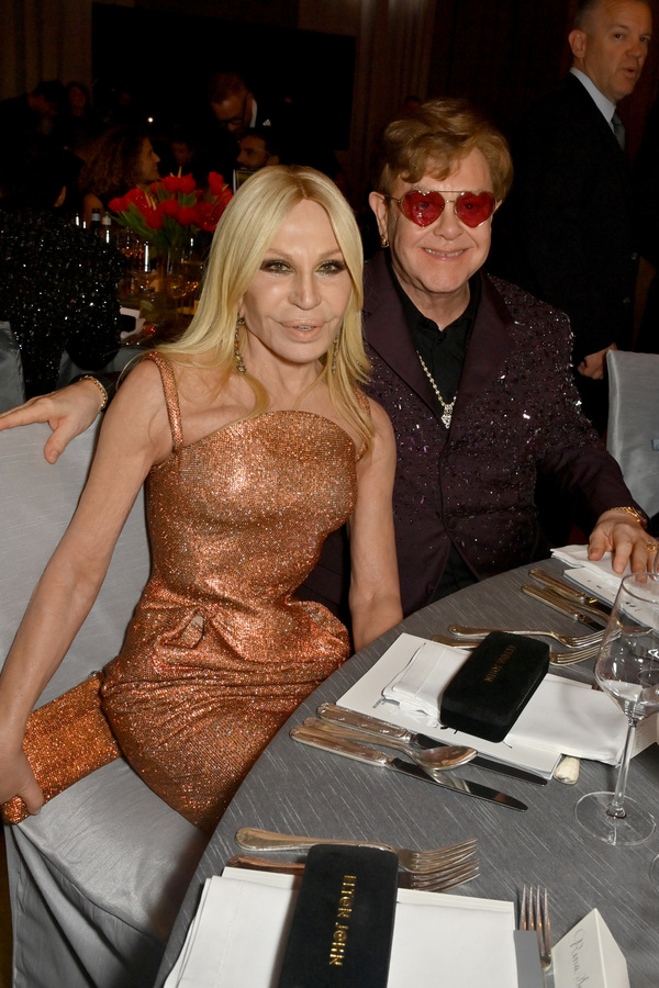 Donatella Versace and Elton John Photo