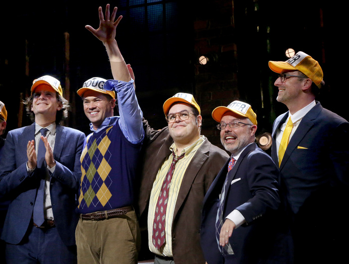Director Alex Timbers, Andrew Rannells, Josh Gad, Co-Writer Anthony King and Co-Write Photo